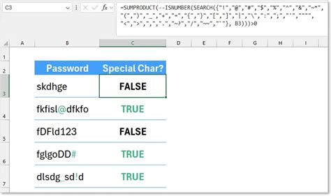 Finding Special Characters in Excel