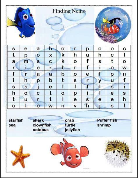 Finding Nemo printable games