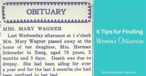 Finding Obituaries Tips