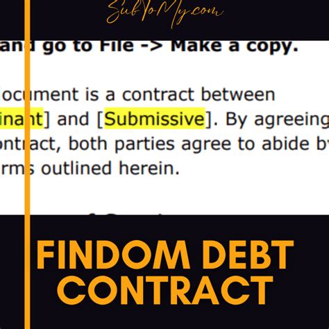 Mutual Findom Debt Contract Template