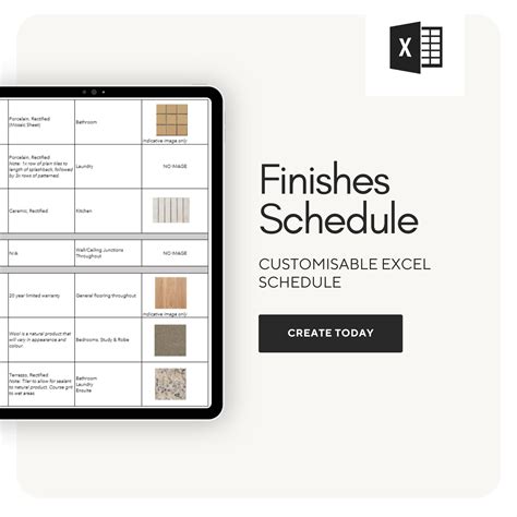 Finish Schedule Template Download Example