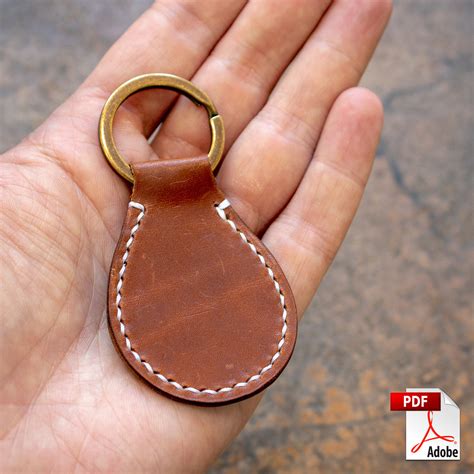 Finished leather key fob