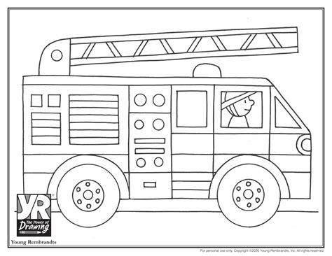 Detailed fire engine coloring page for adults and kids