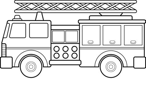 Colorful fire truck template for kids