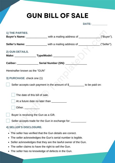 Firearm Bill of Sale Template 1