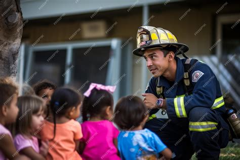 Firefighter participating in community outreach