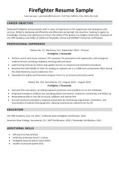 Firefighter Resume Template Word