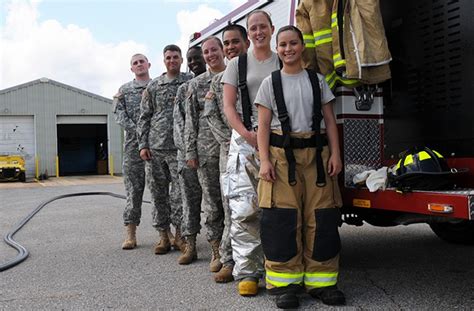 US Army firefighter in action