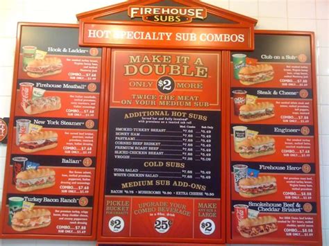 Firehouse Subs Combos Menu