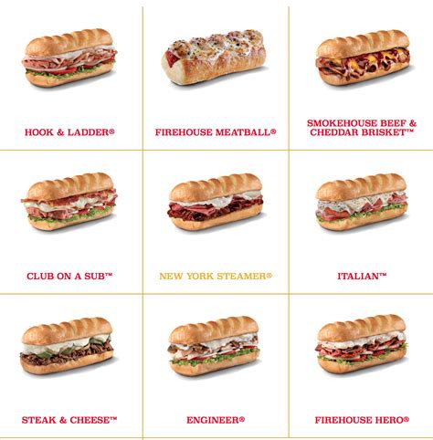 Firehouse Subs Promotions Menu