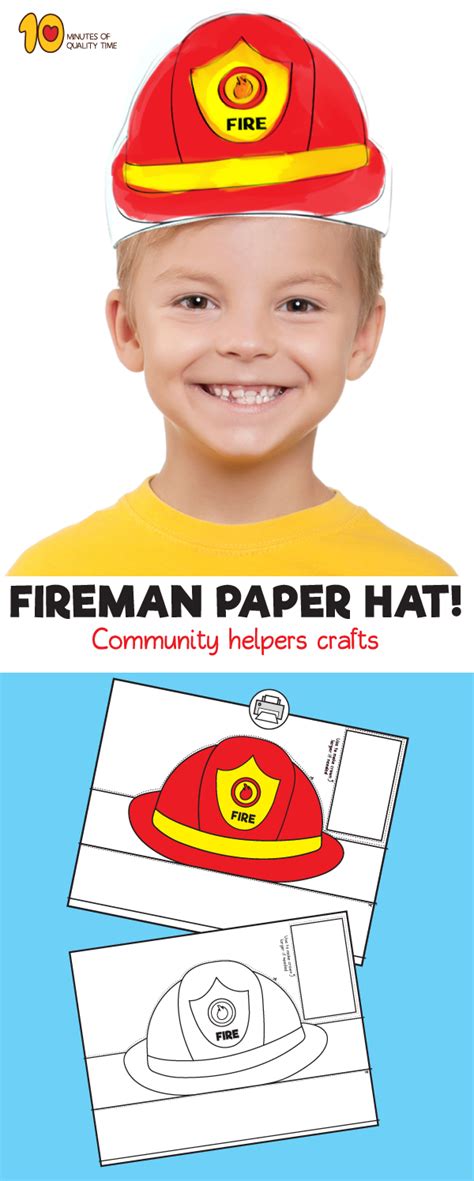 Fireman Hat Craft Template