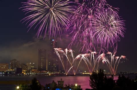 Fireworks show at night