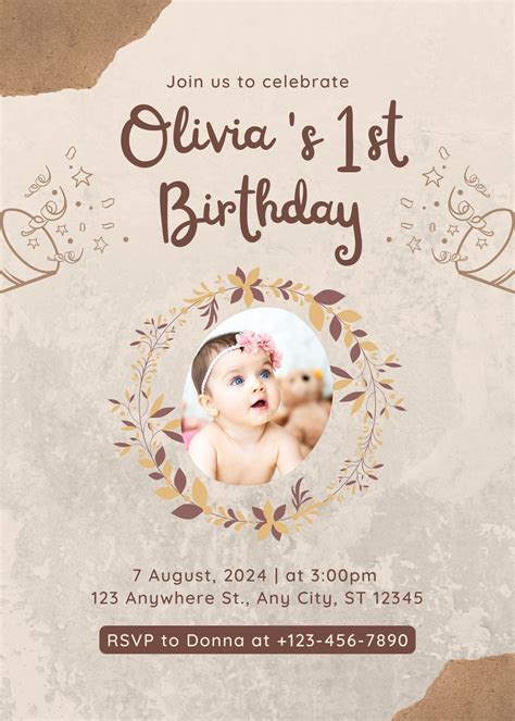 First Birthday Invitation Templates Word