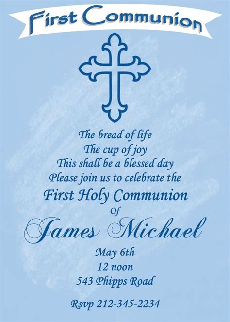 First Communion Invitation Wording