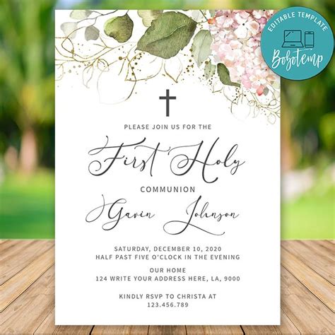 First Communion Certificate Template 2