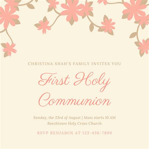 First Communion Certificate Template 6