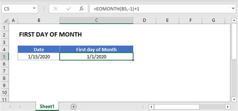 First Day of Next Month Formula