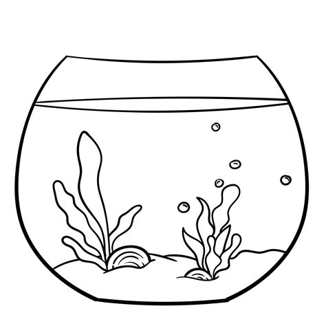 Fish Bowl Coloring Pages Templates