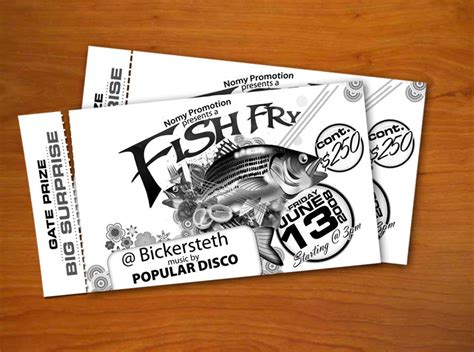 Fish-Shaped Fish Fry Ticket Template