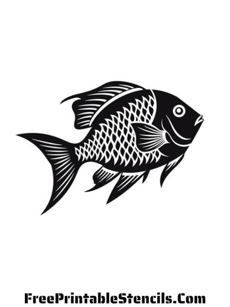 Fish stencils printable design 7