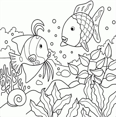 Fish Themed Printable Coloring Pages For Kids