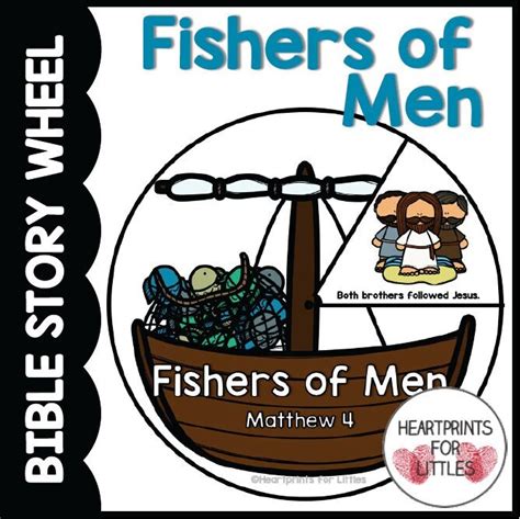 A story wheel featuring pictures from the Fisher of Men story