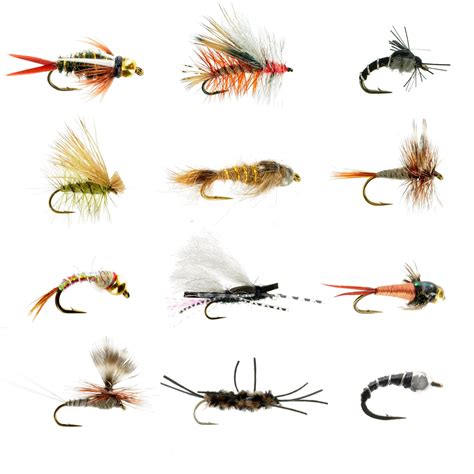 A selection of flies on a fishing hook