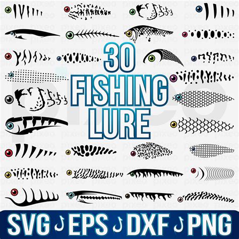 Printable fishing lure stencils