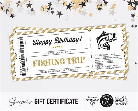 Fishing Trip Gift Certificate Ideas