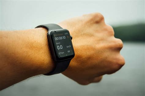 A fitness tracker watch