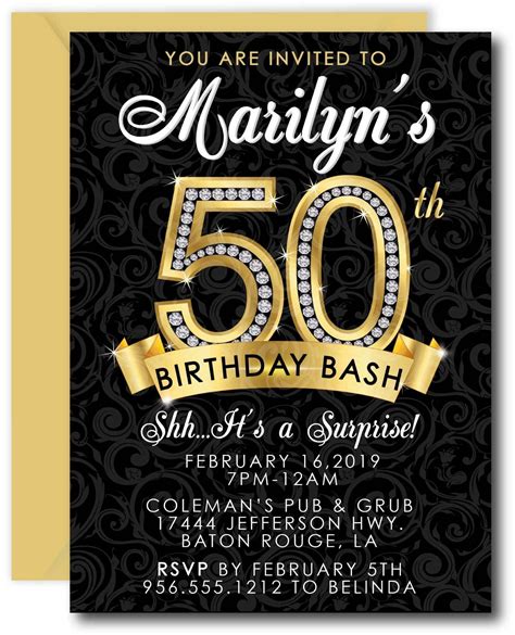 Five Decades of Love 50th Birthday Invitation