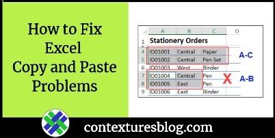 Fix Copy Paste in Excel