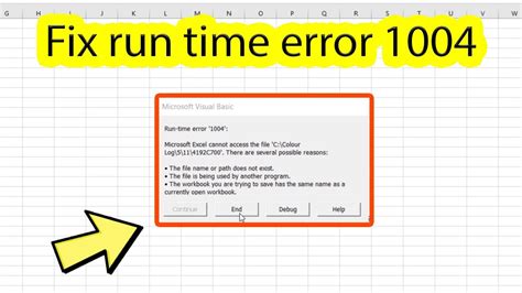 Fix Run Time Error 1004