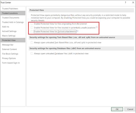 Cannot Open in Protected View error in Excel