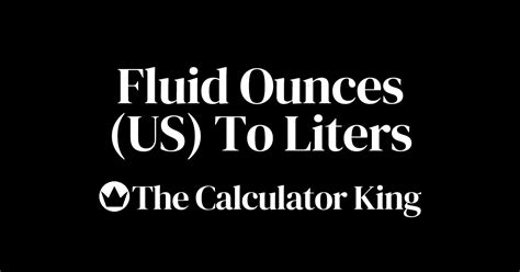 Fluid Ounces to Liters Conversion