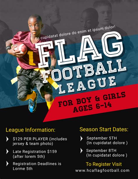 Flag football flyer templates free