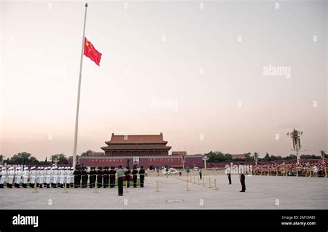 Flag lowering ceremony