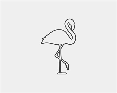 Flamingo outline for kids