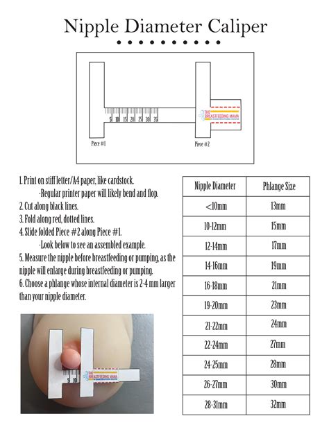 Flange size ruler printable example