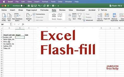 Flash Fill in Excel