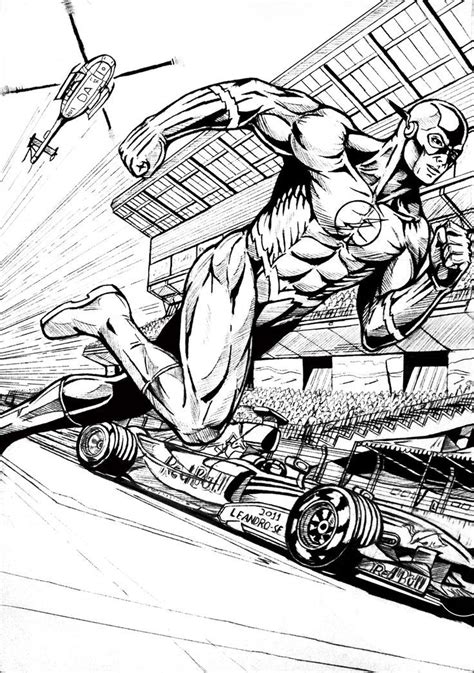 Flash Superhero Coloring Pages for Adults