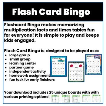 Flashcard bingo game