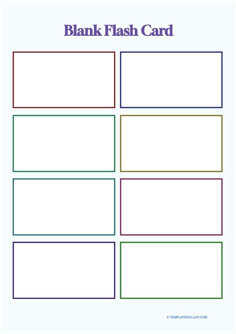 A flashcard template in Word