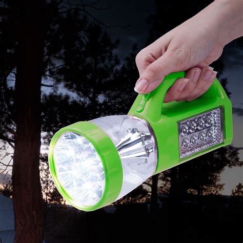 Using a flashlight while camping