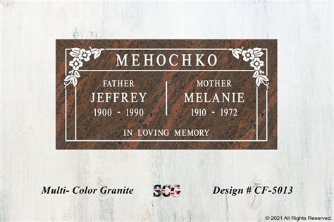 Flat headstone designs