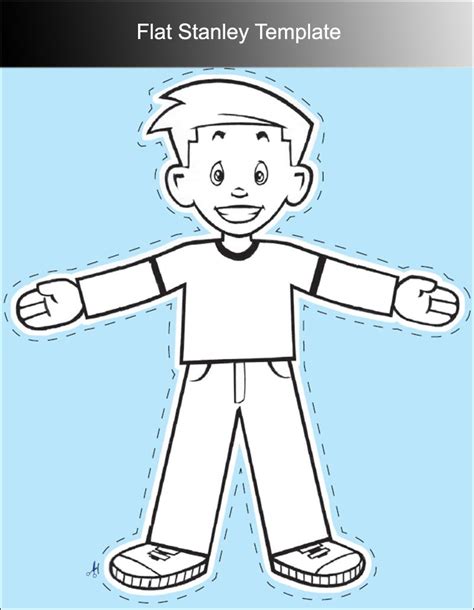 Flat Stanley with a Backpack Template