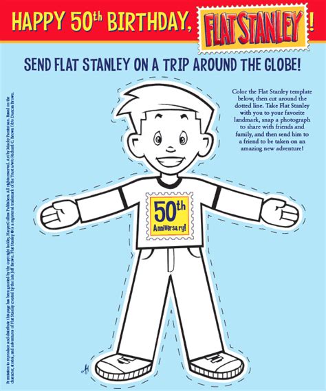 Flat Stanley with a Globe Template