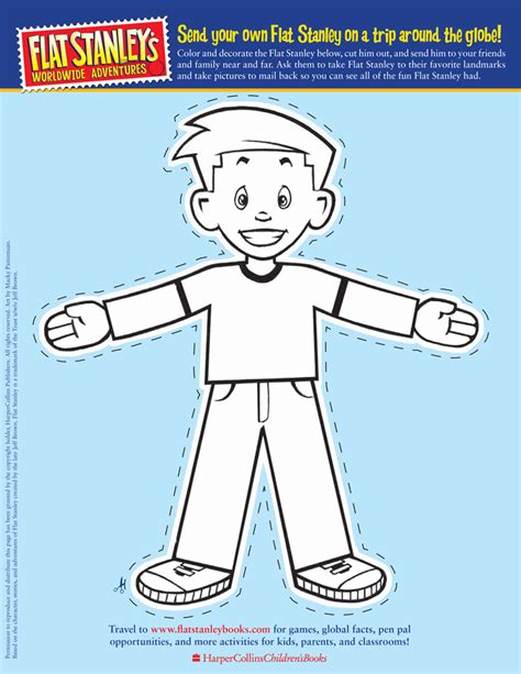 Flat Stanley with a Plane Template