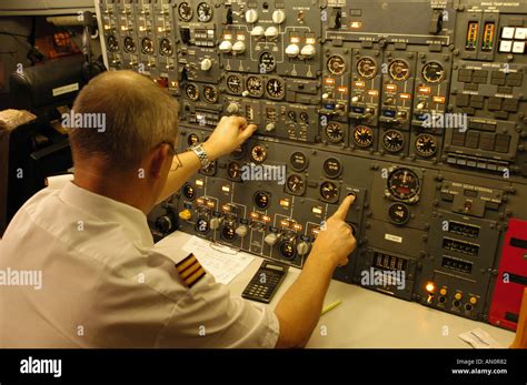 Flight Engineer in Cockpit