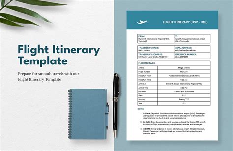 Using a flight itinerary template in Google Sheets